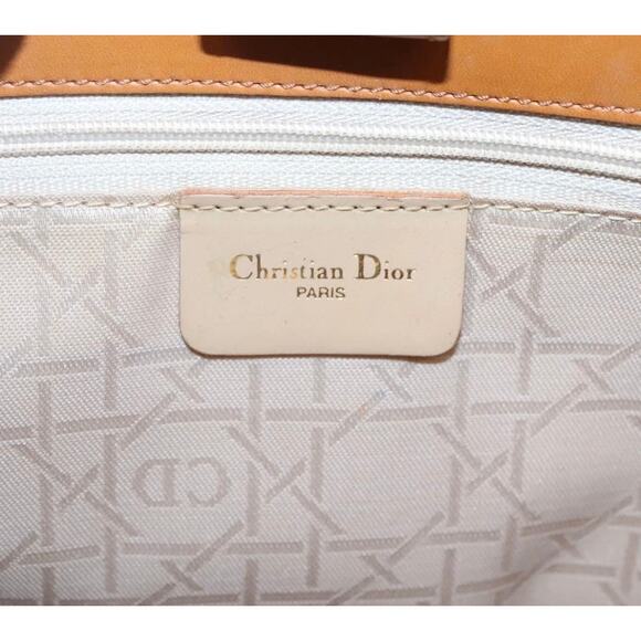 Christian Dior Shoulder Bag Leather Brown & Gold - Picture 8 of 9